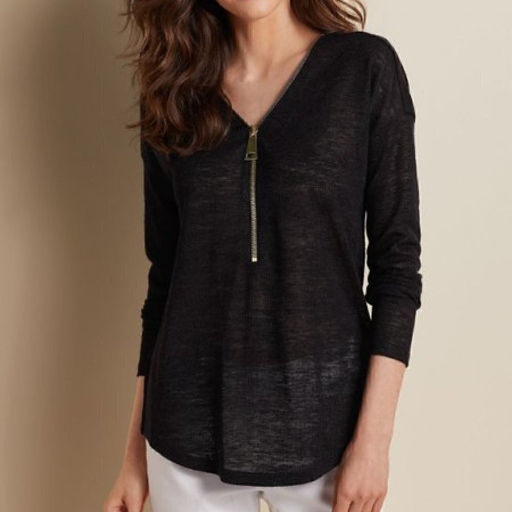 Soft Surroundings valentina zip sweater size XS